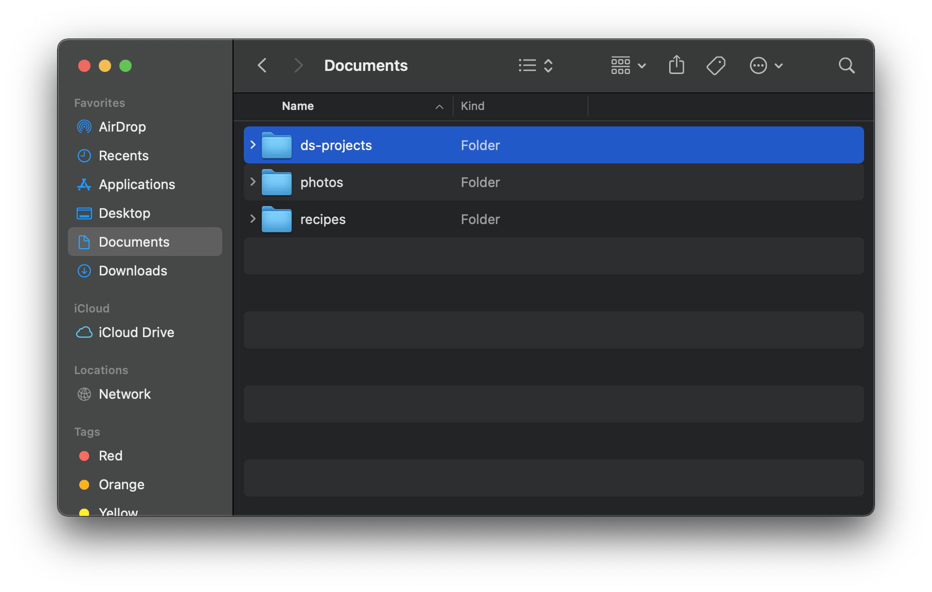 Make a folder for your projects called "ds-projects", and make folders for each project inside of this folder